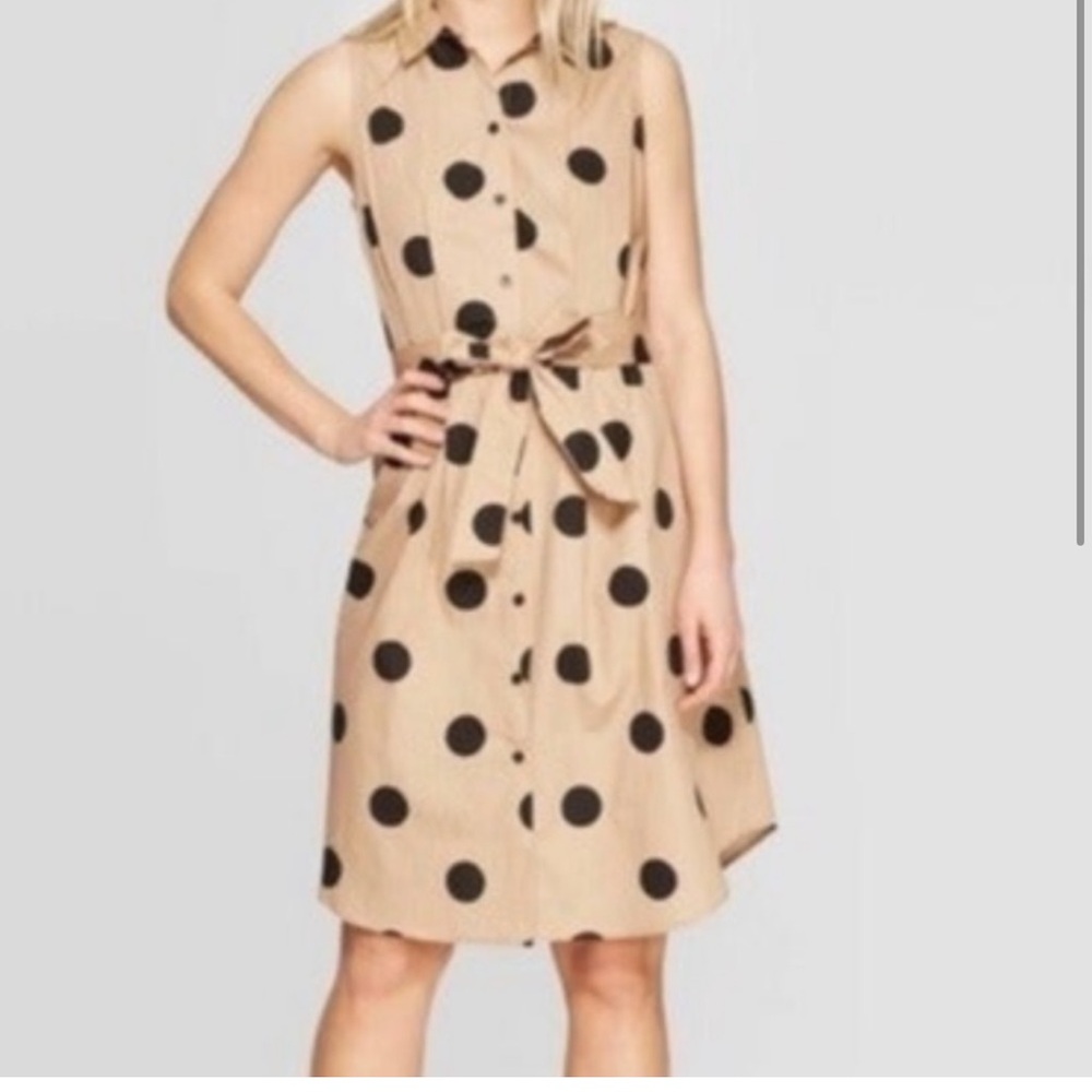 Who what wear for target khaki polka dot dress